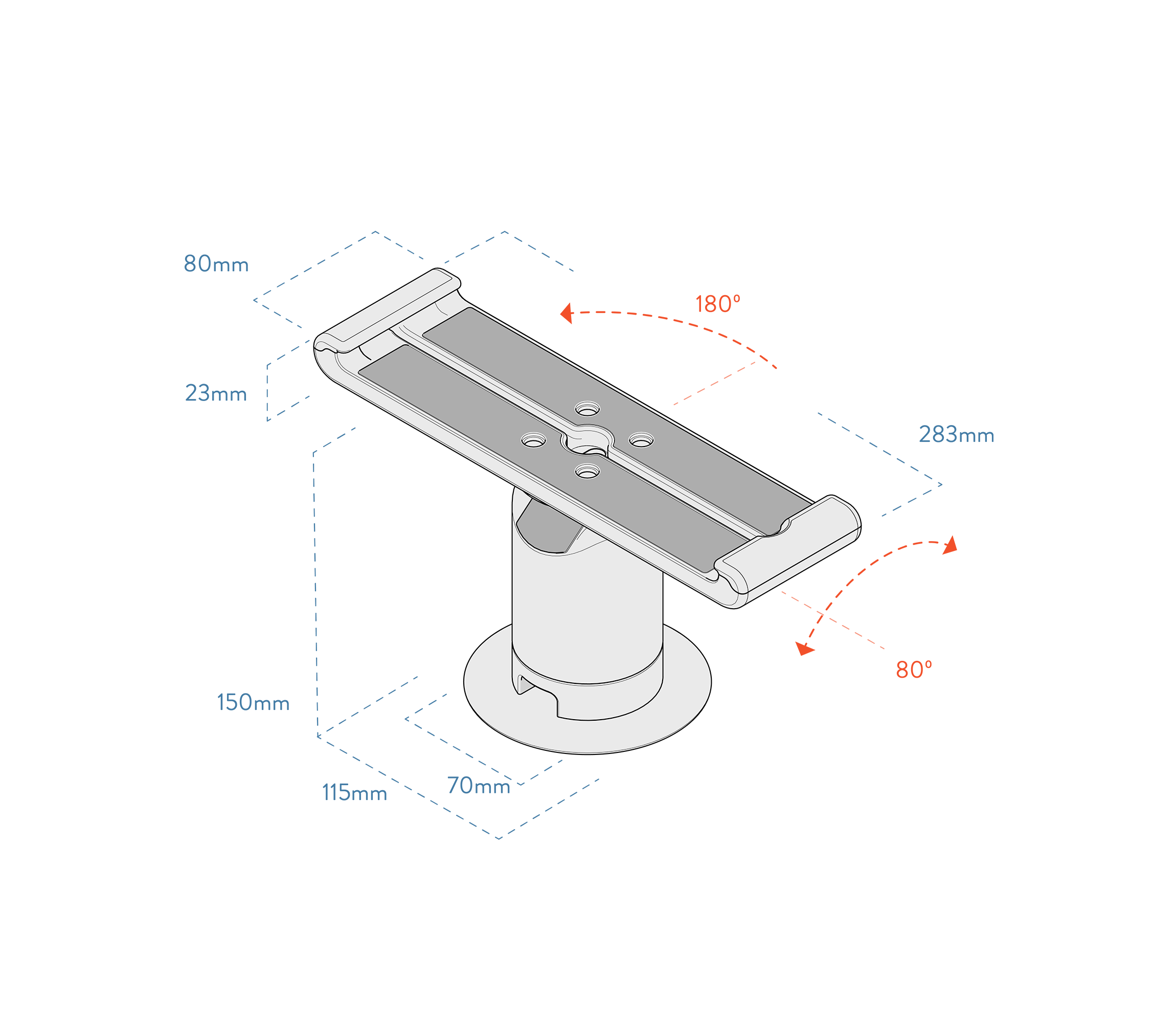 Powered iPad 10.2" Swivel Stand